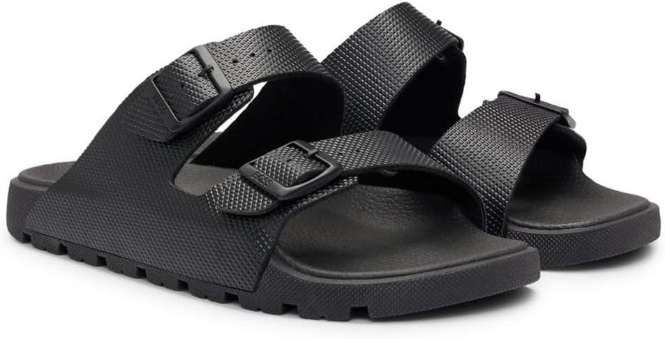 <strong>BOSS</strong><br> Мужские  Surfley Sand All-Gender Textured Material Mix Sandals with Two Straps Size