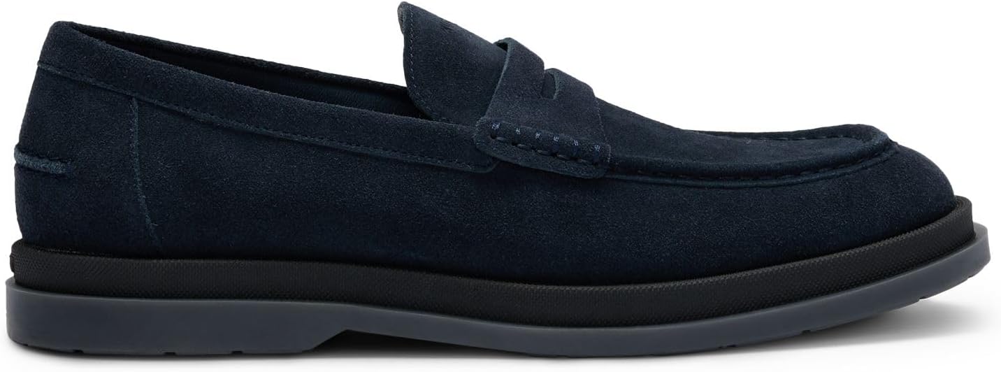 <strong>HUGO</strong><br> Мужские  Chaol Mocc Suede Moccasins with Penny Loafer Detail Size