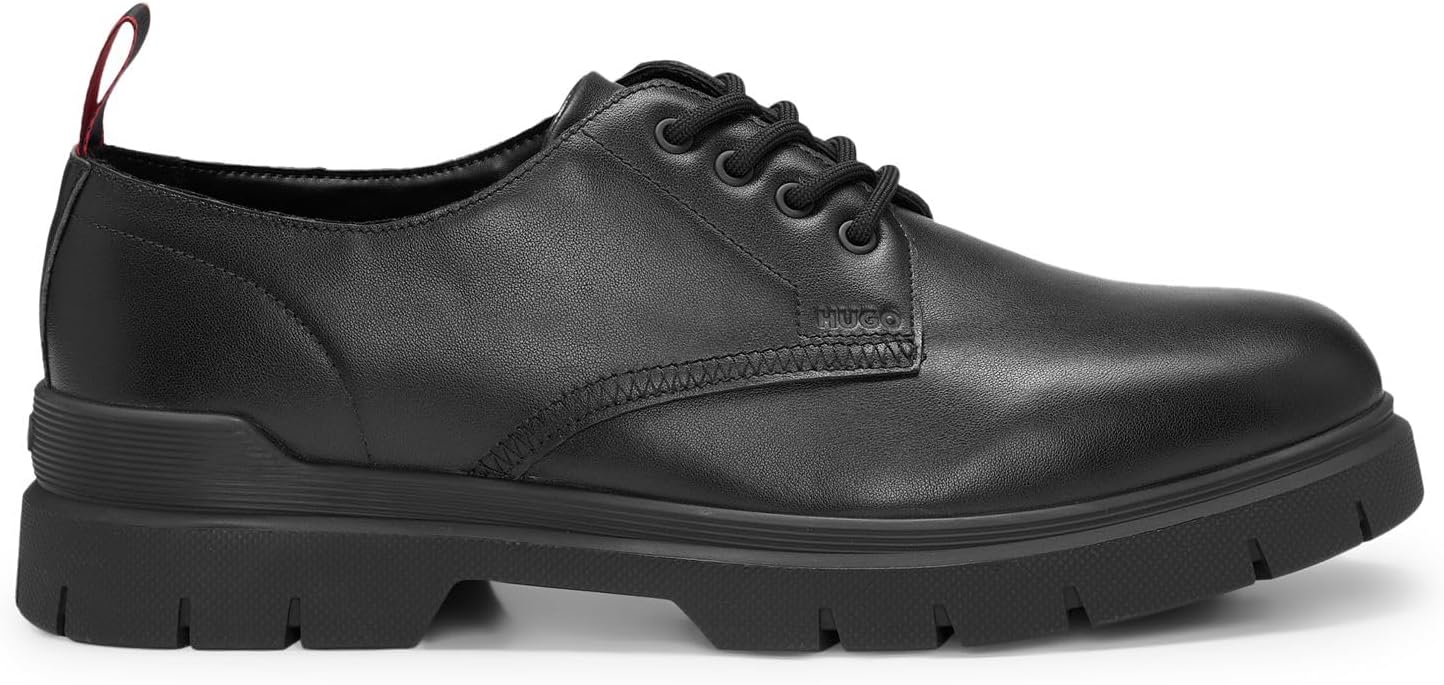 <strong>HUGO</strong><br> Мужские  Ryan Derb Leather Derbys with Lacing Embossed
