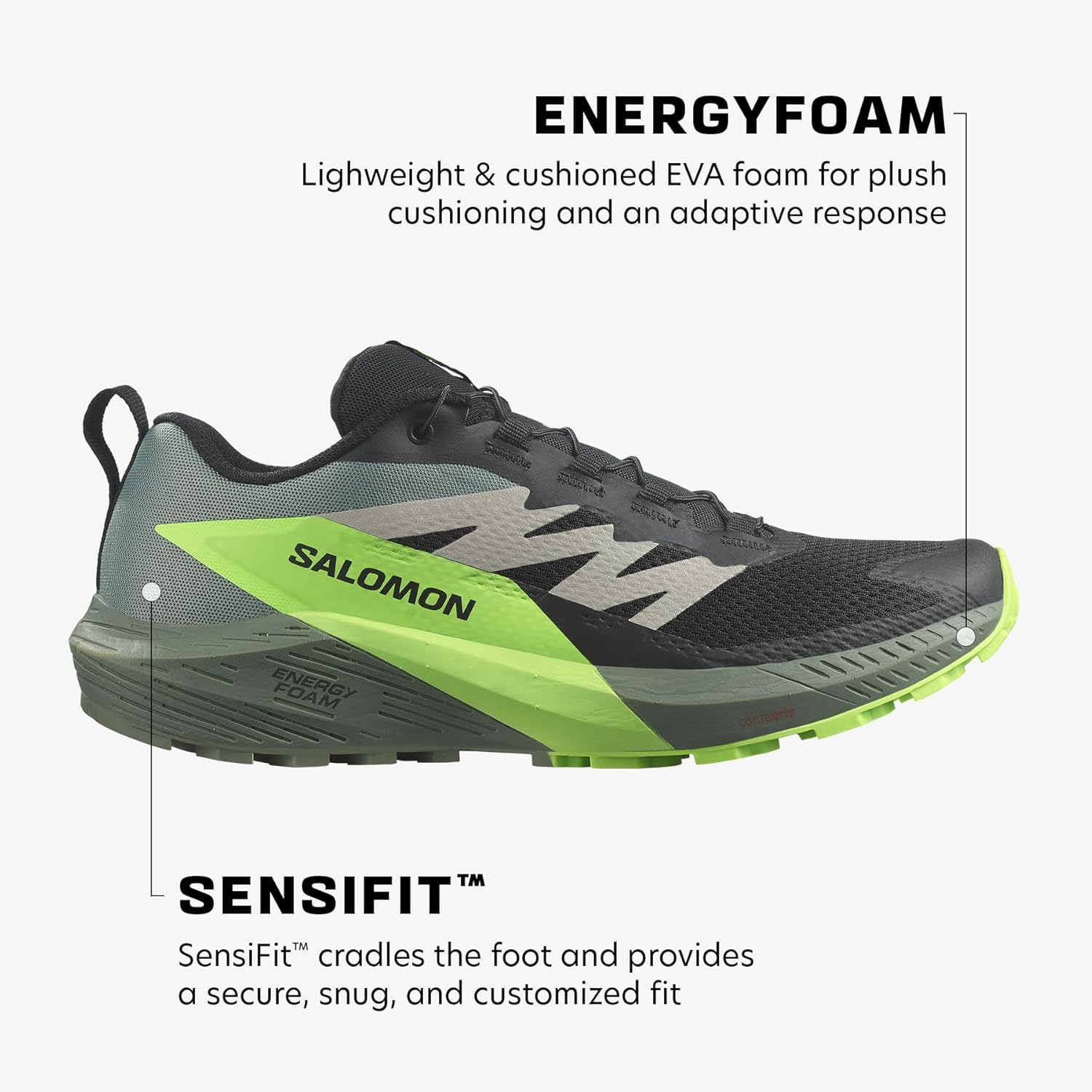 <strong>Salomon</strong><br> Sense Ride 5 Мужские беговые Grey/Fuchsia AH 2023 — изображение 2