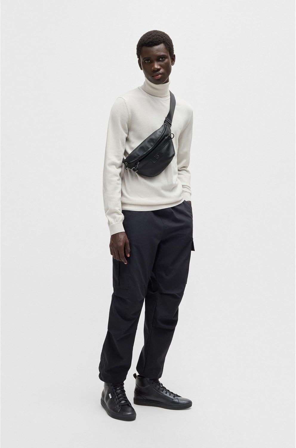 <strong>HUGO</strong><br> Мужские Morrie Hito Hightop in Grained Faux Leather Size — изображение 3