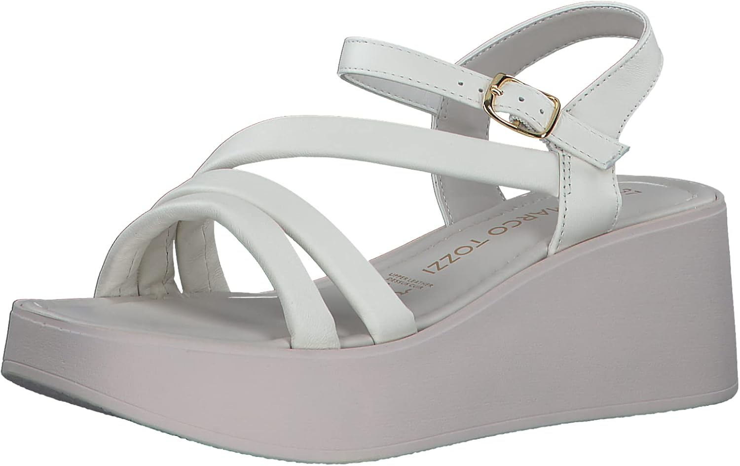 <strong>MARCO TOZZI</strong><br> Женские Leather Wedge Sandals with Adjustable Strap