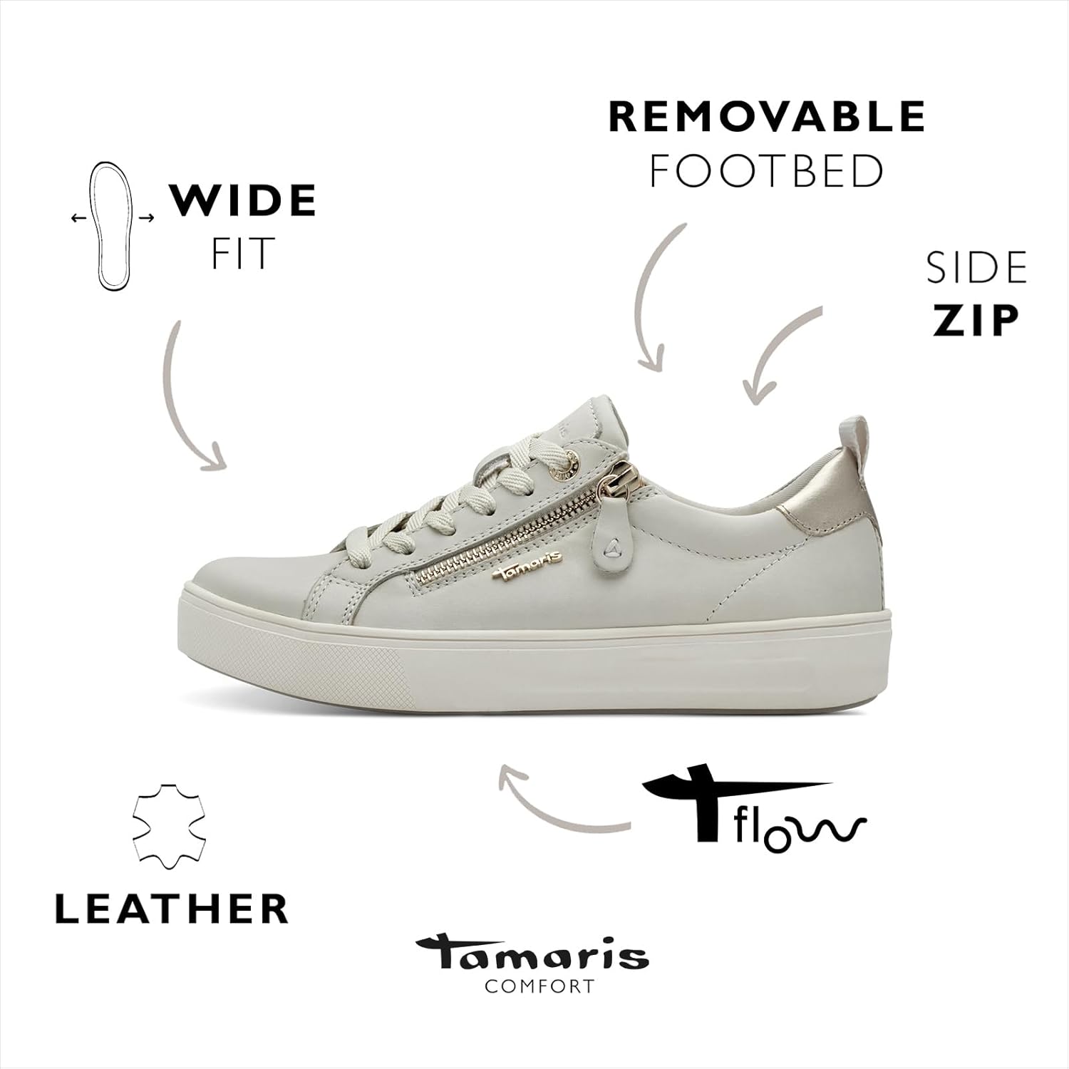 <strong>Tamaris</strong><br> Tamaris Comfort Женские flach mit Reißverschluss Freizeit — изображение 3