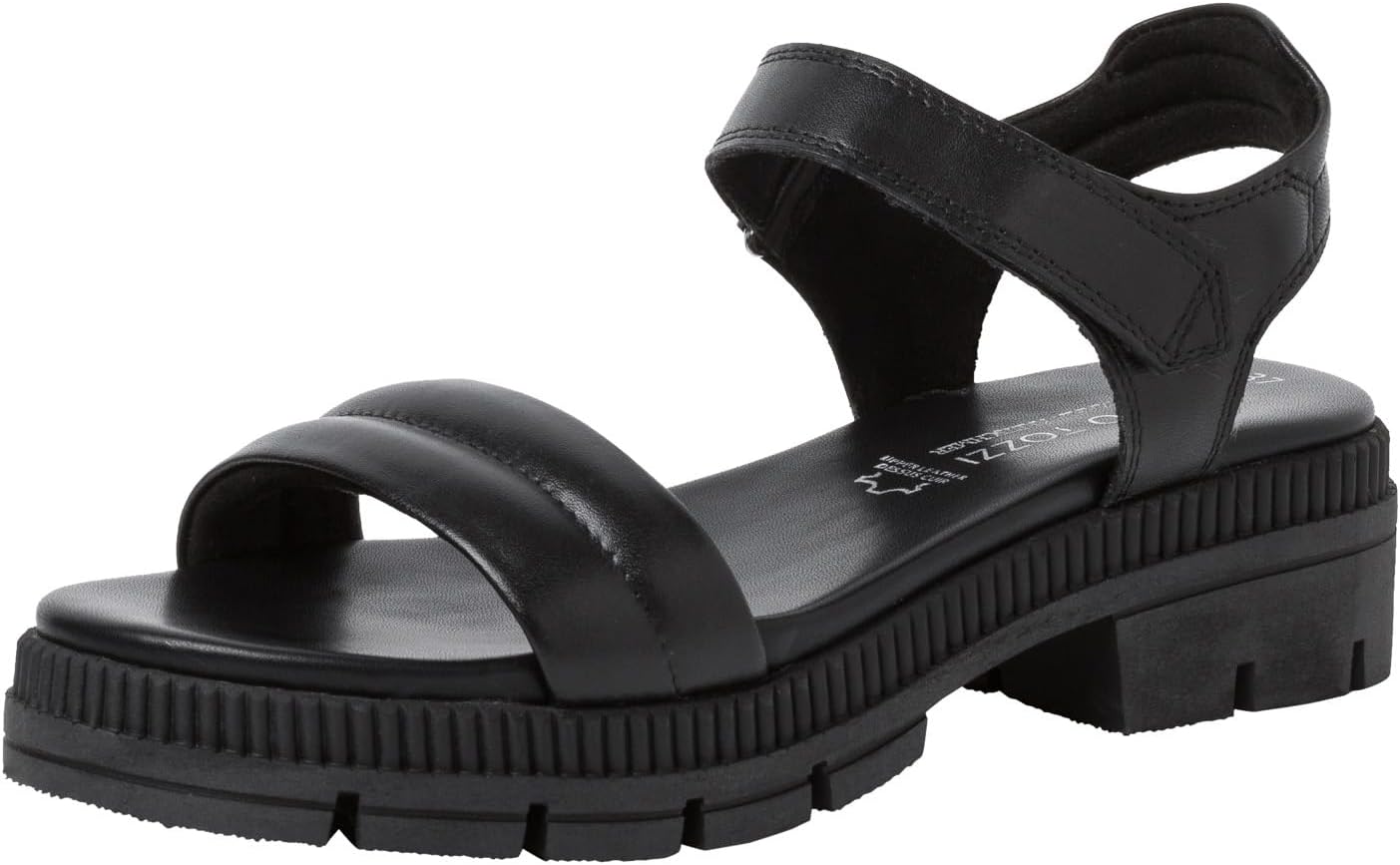 <strong>MARCO TOZZI</strong><br> Женские Sandal Block Heel Interchangeable Footbed Soft Feel Me Footbed Made of High-Quality Leather Ideal for Business Leisure