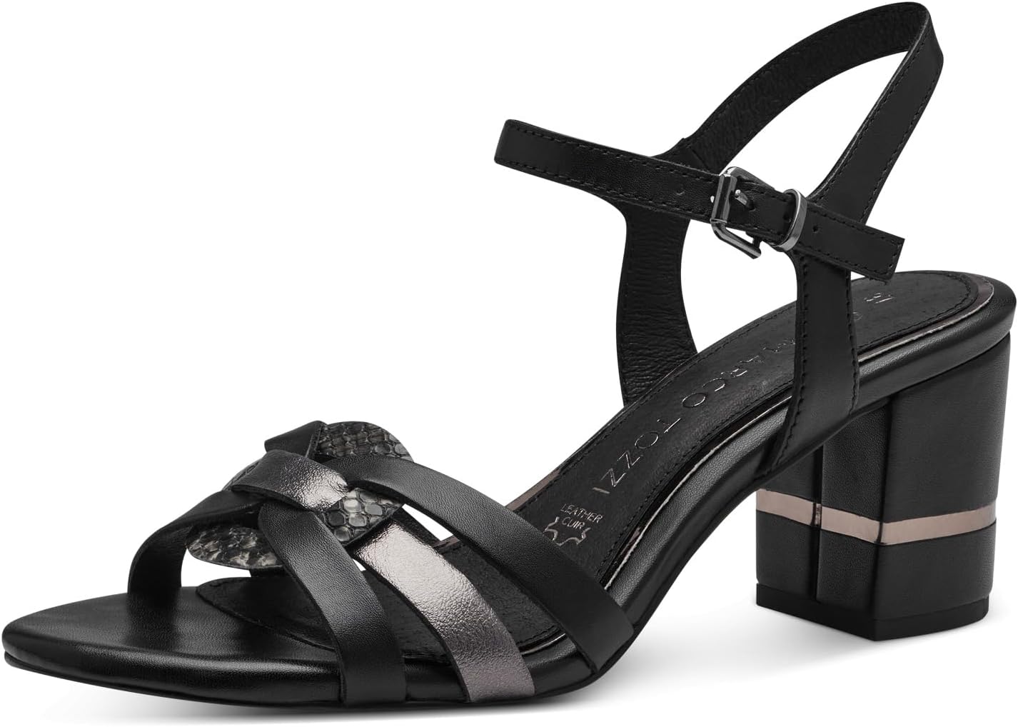 <strong>MARCO TOZZI</strong><br> Женские Leather Heel Sandals with Adjustable Strap