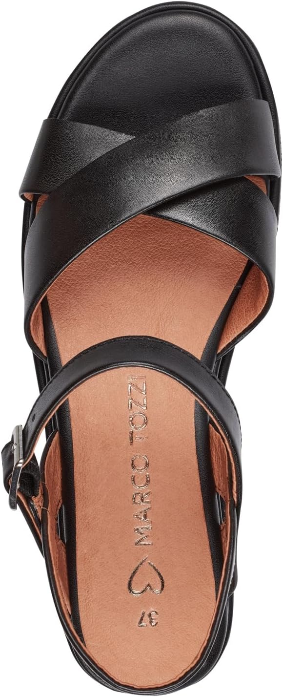 <strong>MARCO TOZZI</strong><br> Женские Leather Wedge Sandals with Adjustable Strap — изображение 3