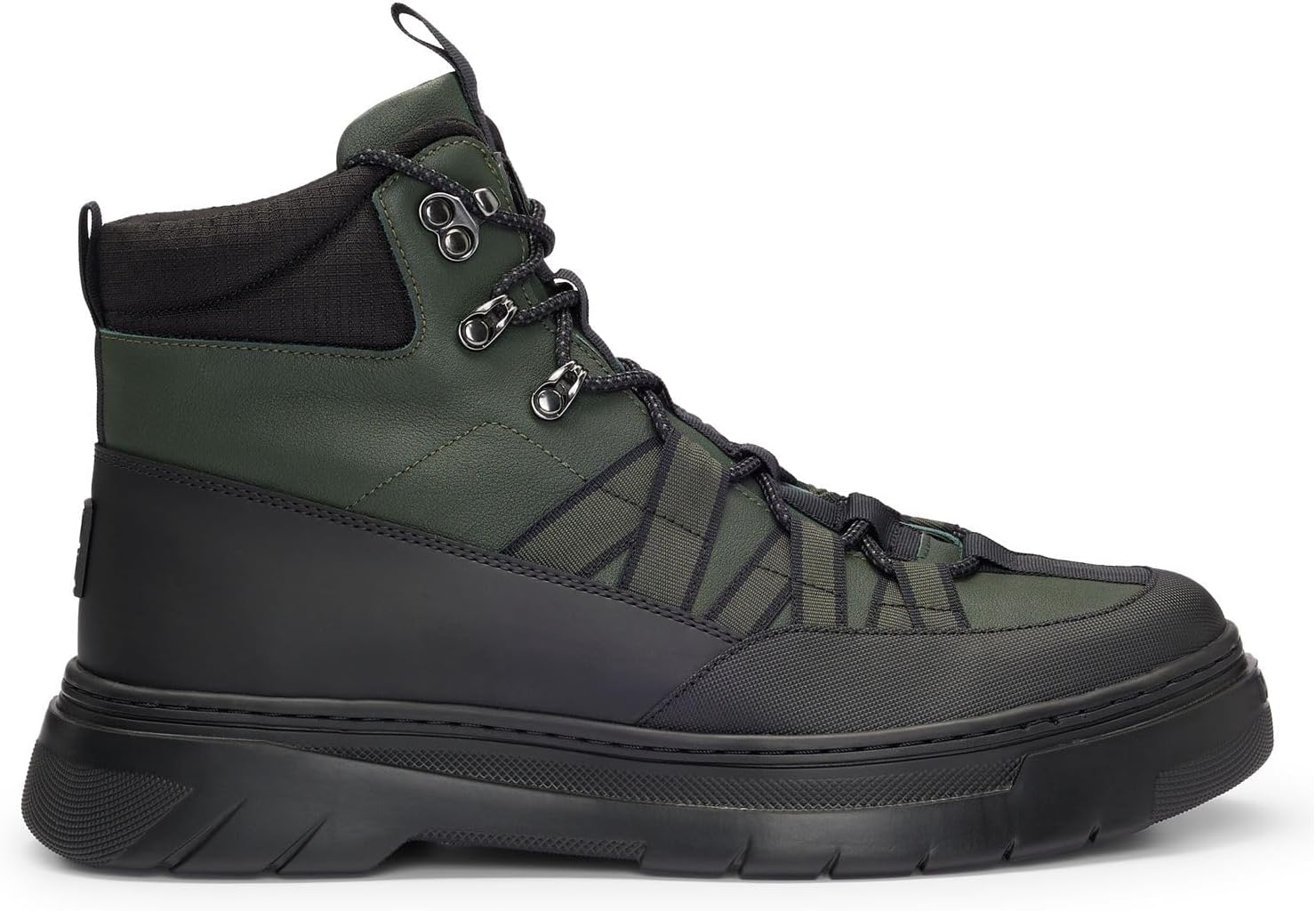 <strong>HUGO</strong><br> Мужские Urian hito Leather ботинки with Textile Trim Laces in Hiking Style