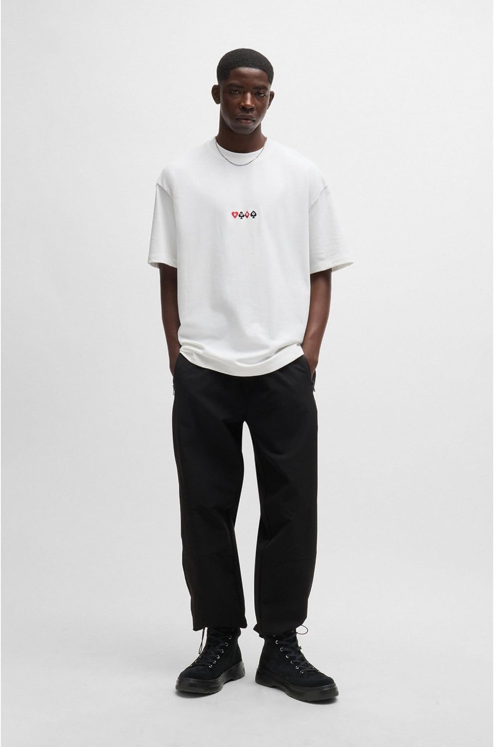 <strong>HUGO</strong><br> Men's Urian Hito Hightop Suede Boots with Stack Logo — изображение 4