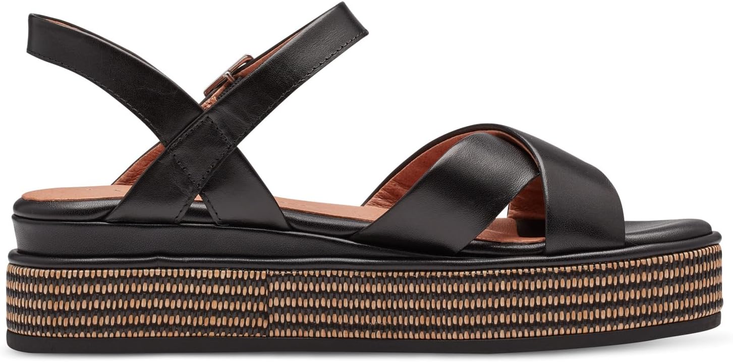 <strong>MARCO TOZZI</strong><br> Женские Leather Wedge Sandals with Adjustable Strap — изображение 4