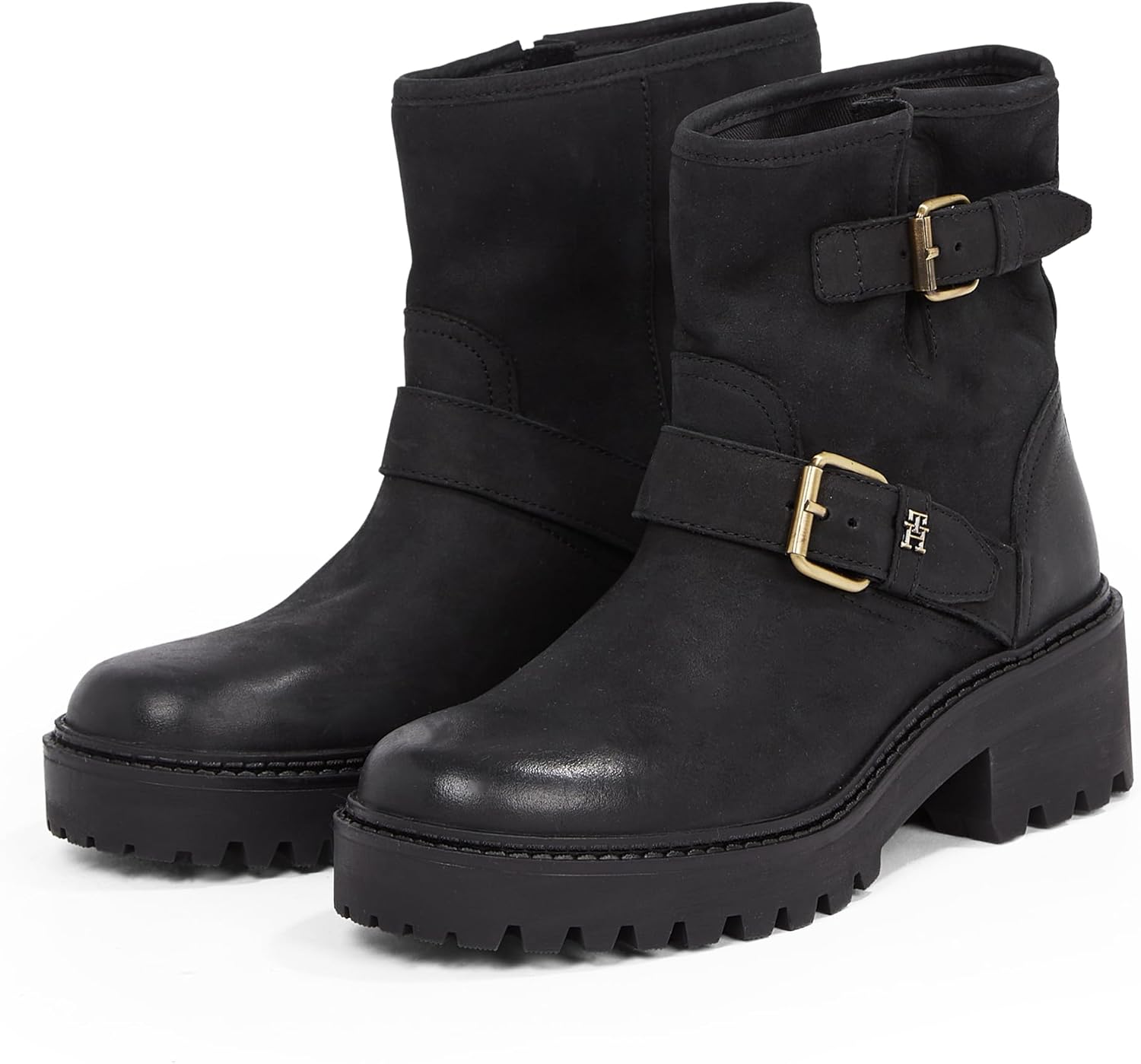 <strong>Tommy Hilfiger</strong><br> Женские Biker Double Buckle Leather ботинки — изображение 4