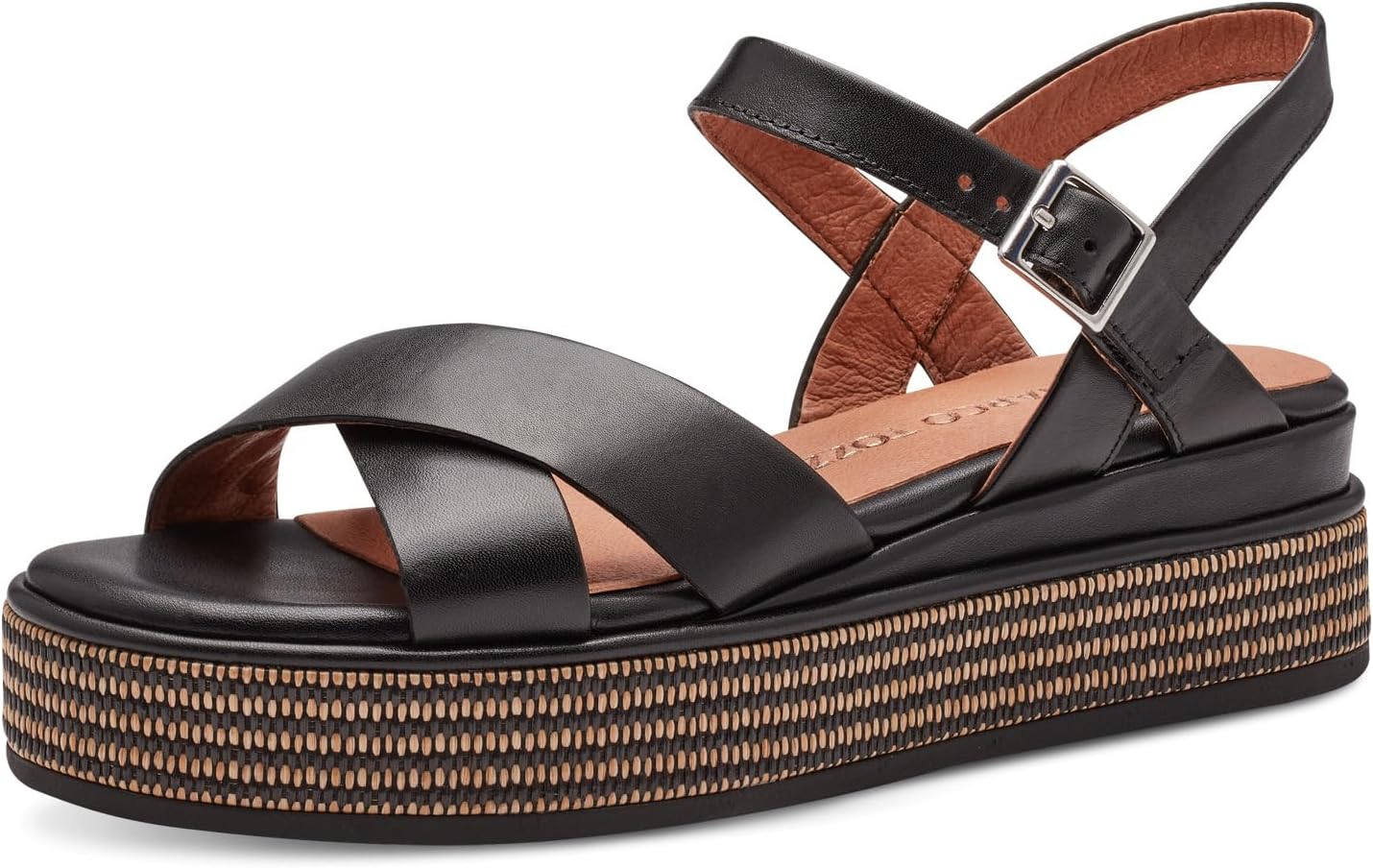<strong>MARCO TOZZI</strong><br> Женские Leather Wedge Sandals with Adjustable Strap