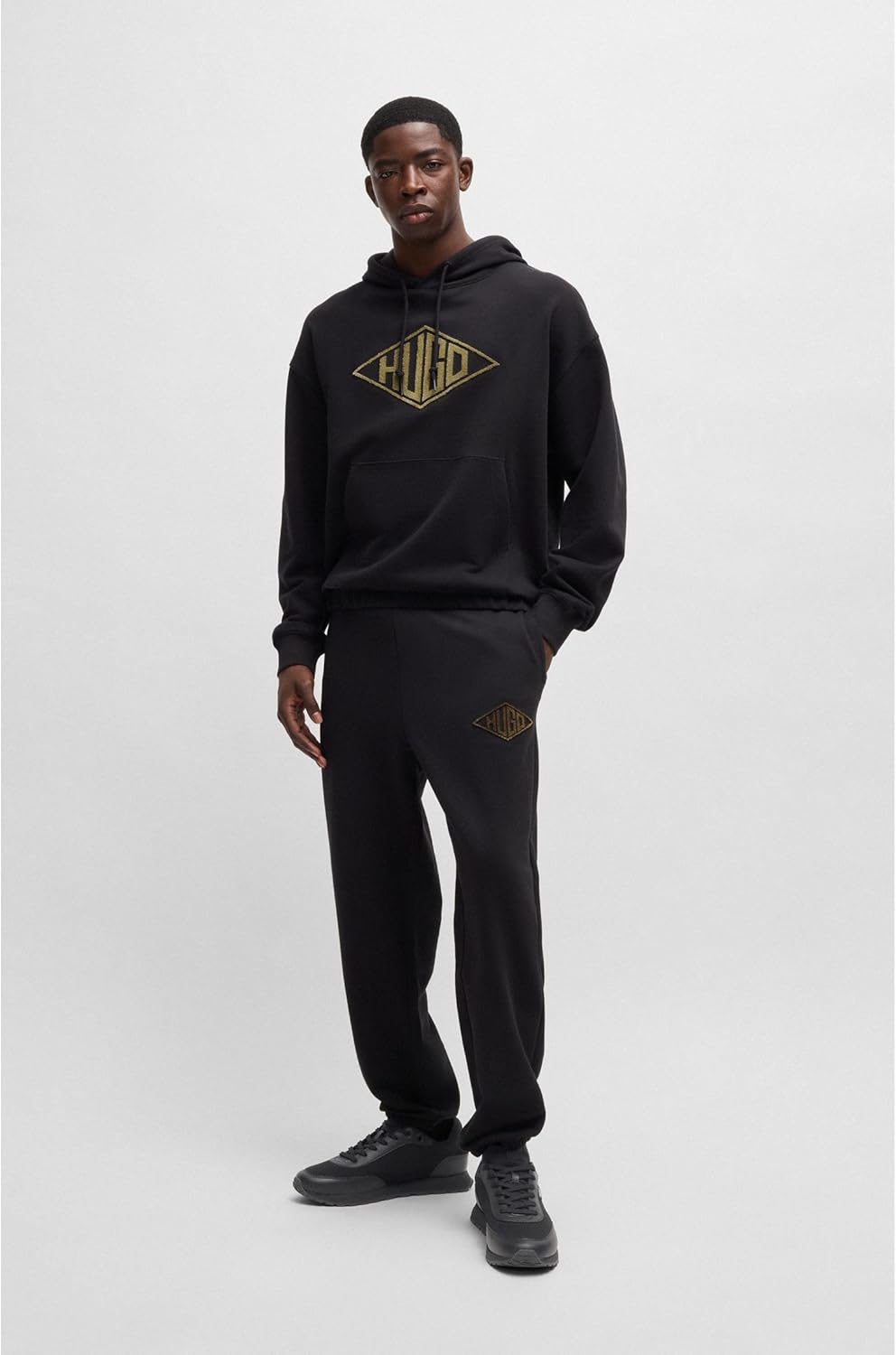 <strong>HUGO</strong><br> Мужские Icelin Runn in Knitted Look with Faux Leather Trim Size — изображение 3