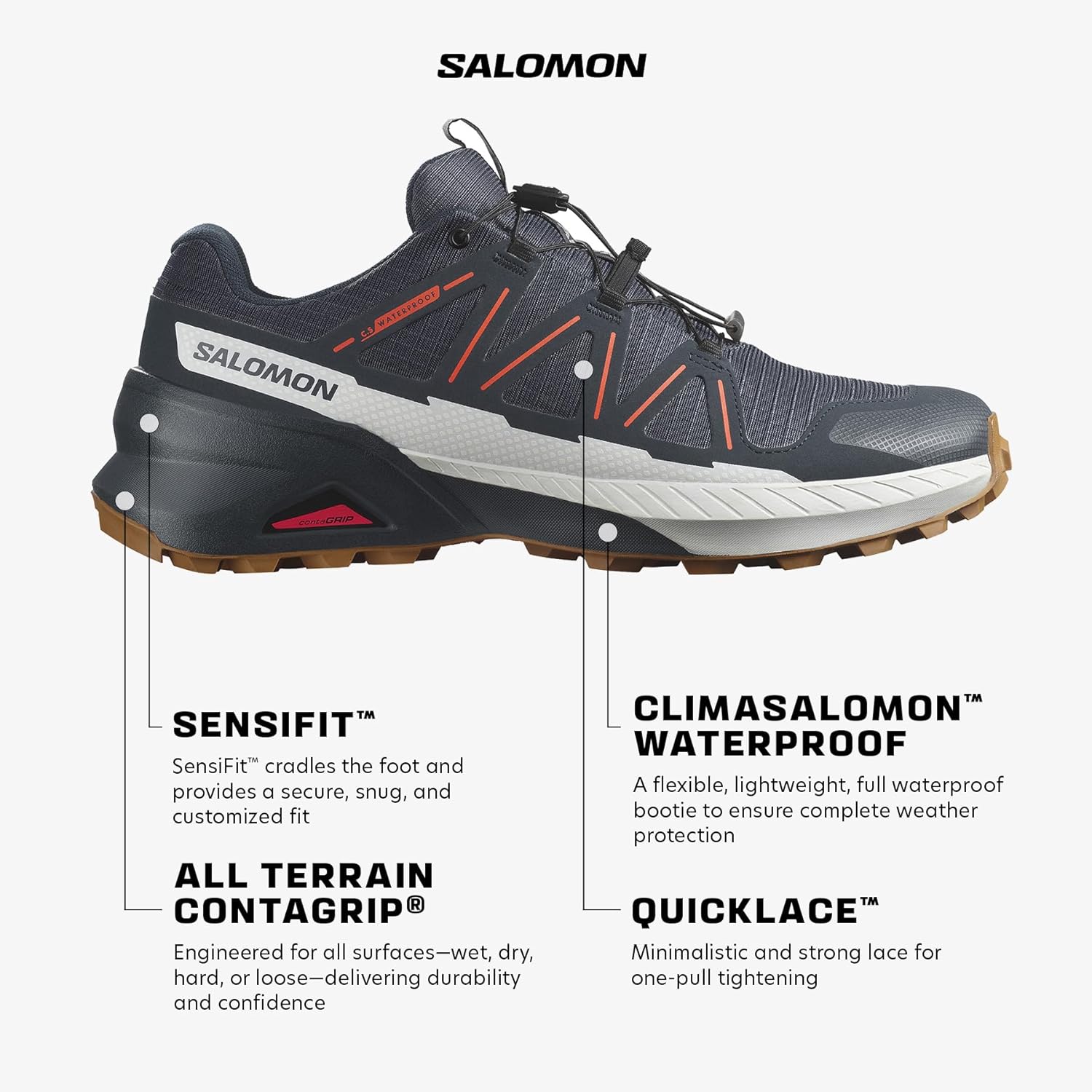 <strong>Salomon</strong><br> Men's Speedcross Peak Climasalomon Waterproof Hiking Shoes — изображение 2