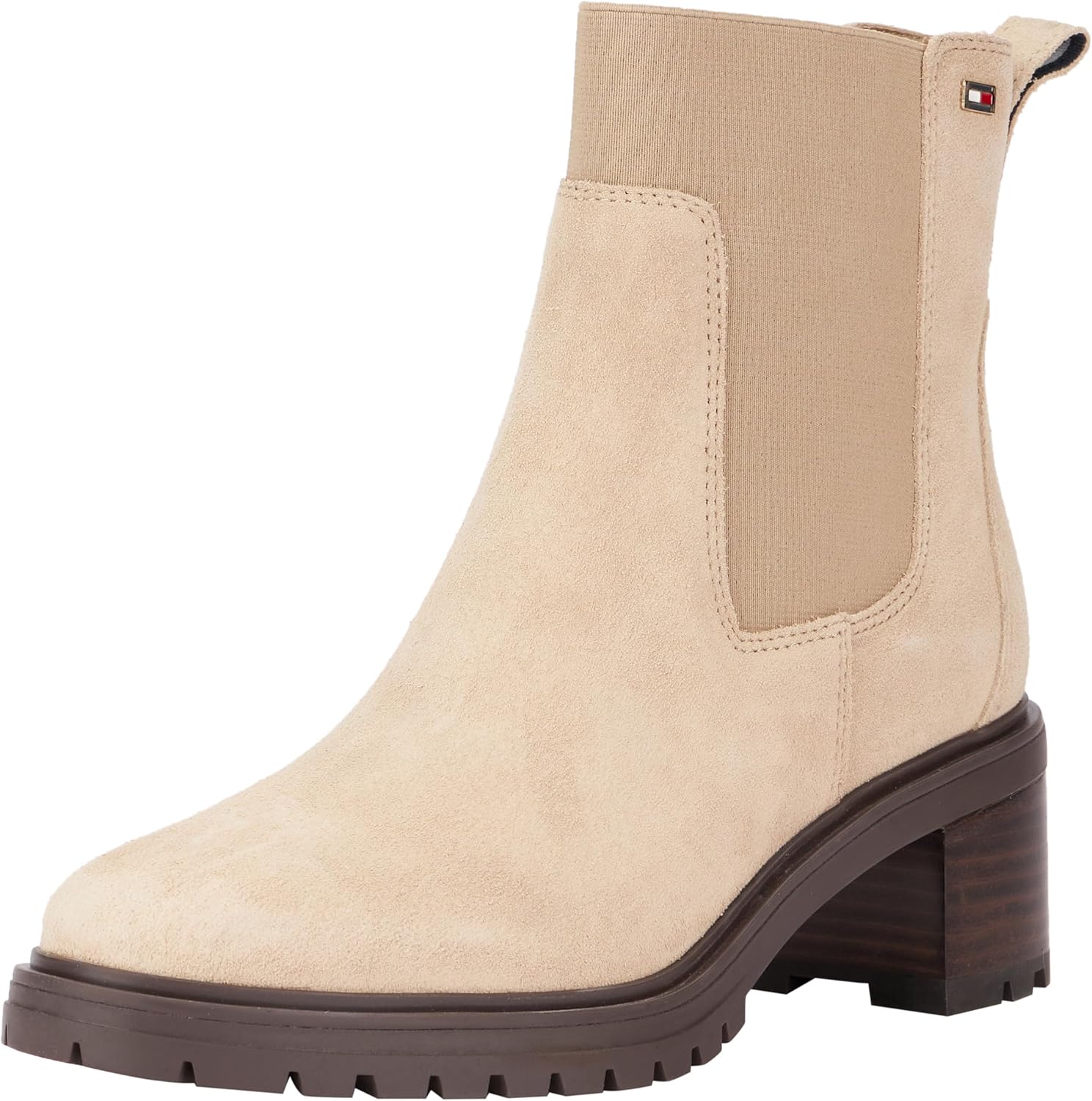 <strong>Tommy Hilfiger</strong><br> Женские Chelsea ботинки Flag Mid Heel Suede Suede
