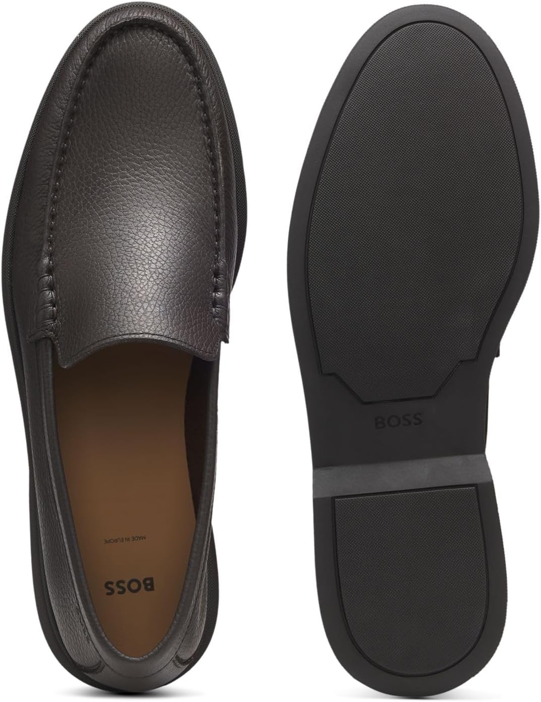 <strong>BOSS</strong><br> Мужские Sienne Mocc Moccasins in Milled Leather with Detail Size — изображение 4